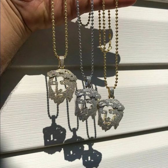 Brand New Iced Out Ghost Jesus Head Pendant - Picture 2 of 6